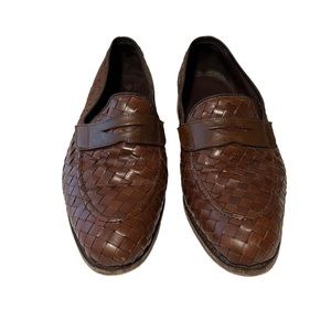 Allen Edmonds brown woven loafers